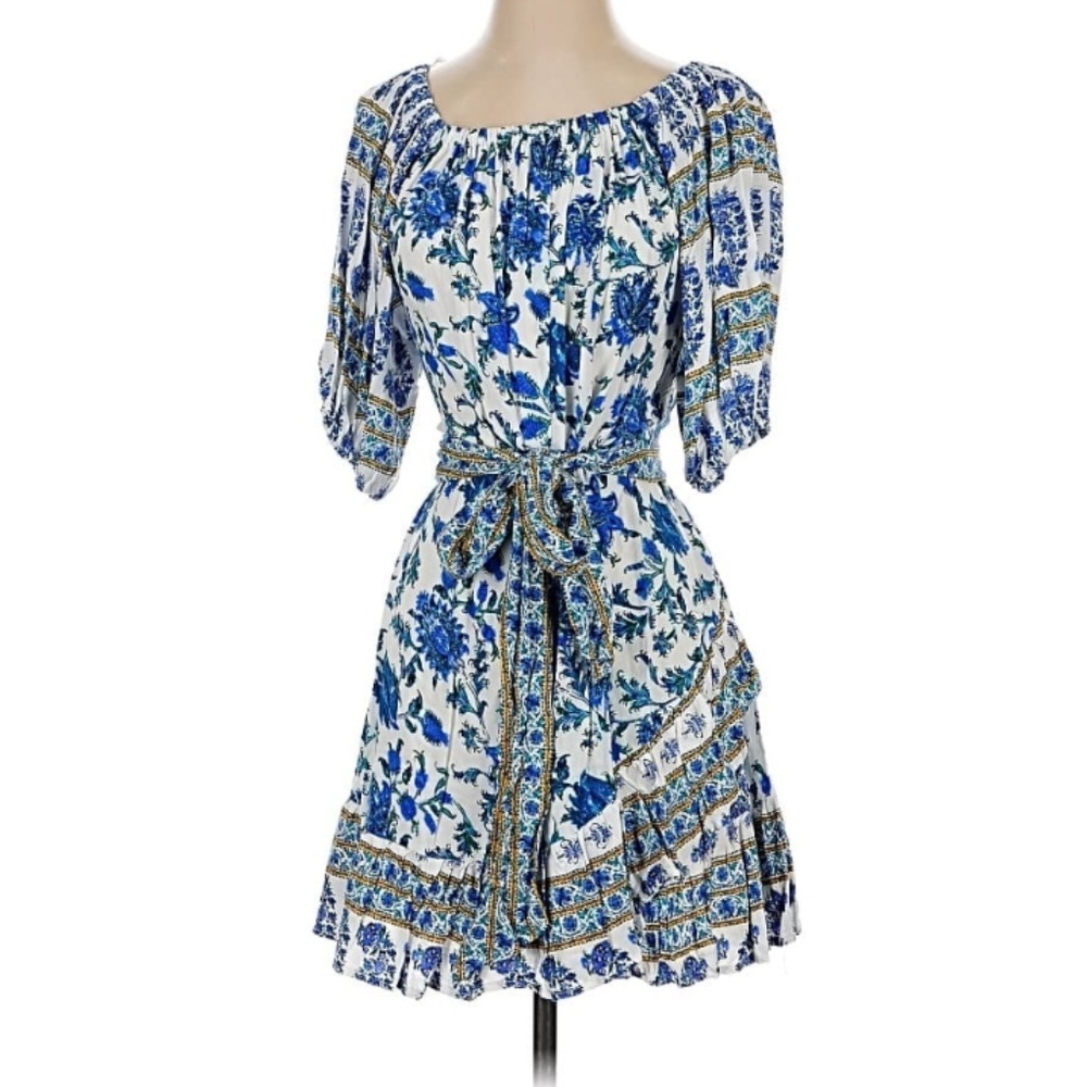 Nicole Miller Blue and White Floral Mini Dress